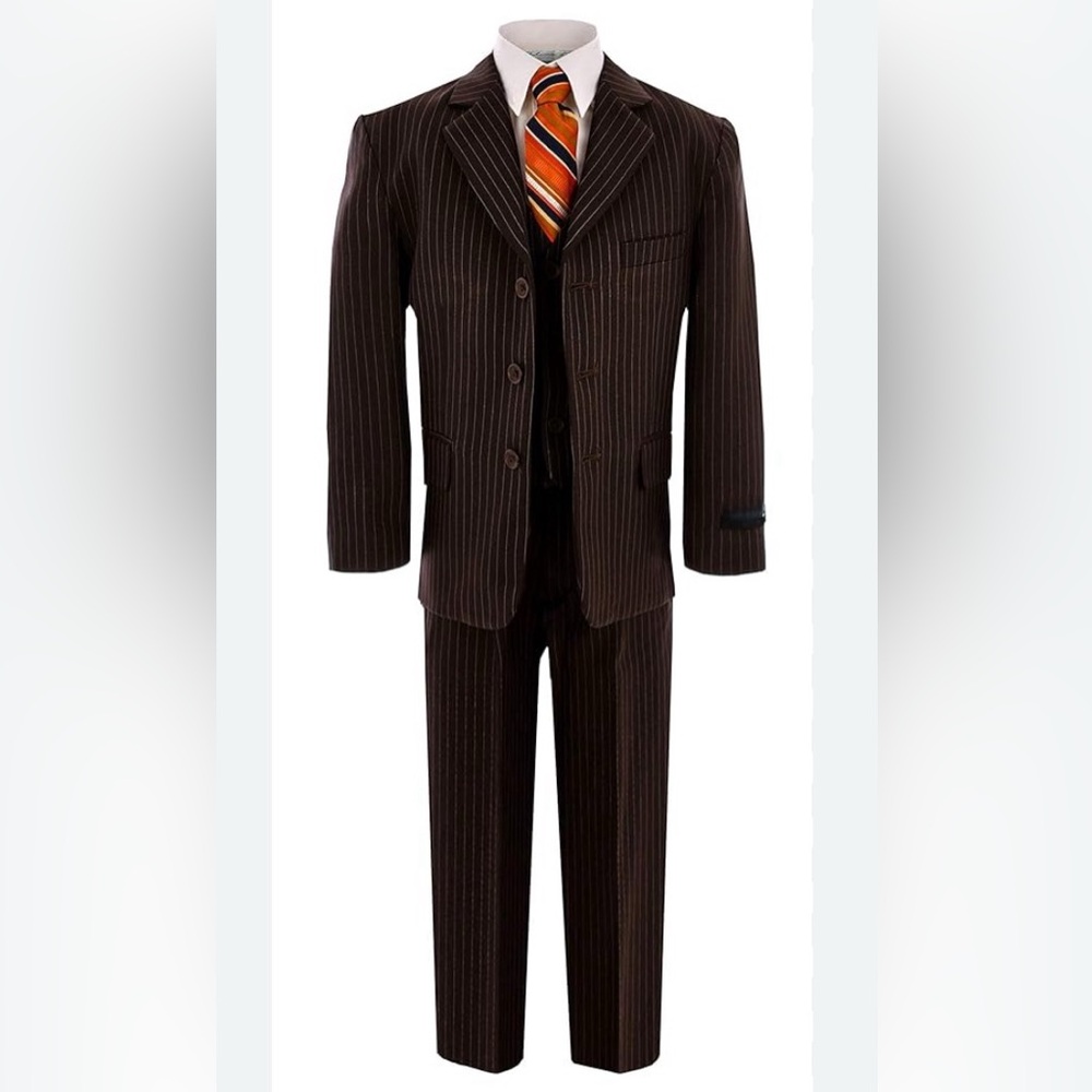 Black Pinstripe Suit size 10 boys. Worn once.
